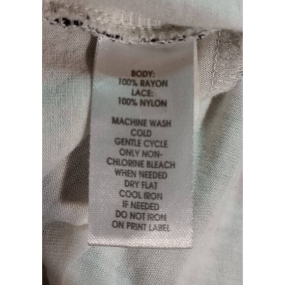 Loft Shirt Ladies Medium Ivory Black Lace Tank - Picture 6 of 8